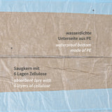 Bettunterlagen, 8-lagig | PP/Recyclingzellulose/PE - braun-blau
