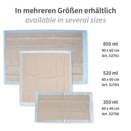 Bettunterlagen, 12-lagig | PP/Recyclingzellulose/PE - braun-blau