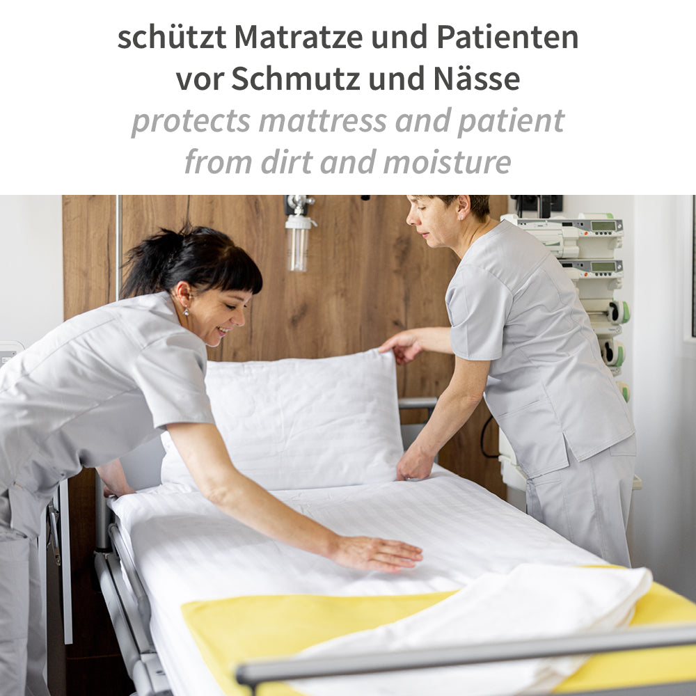 Bettunterlagen, 12-lagig | PP/Recyclingzellulose/PE - braun-blau