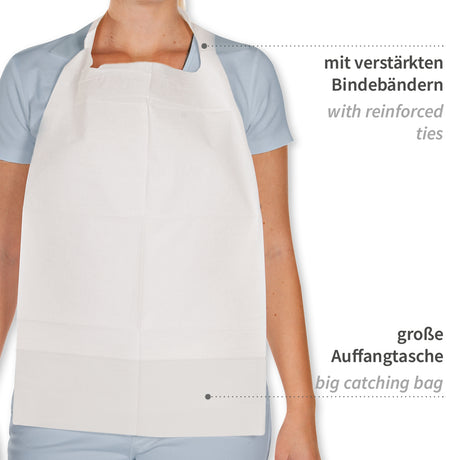 Lätzchen, mit Kopföffnung | Papier, PE-Beschichtung - weiß