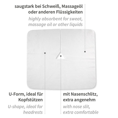 Einweg-Nasenschlitztücher | Viskose/Polyester - weiß