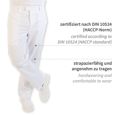 HACCP Hosen | Polycotton - weiß