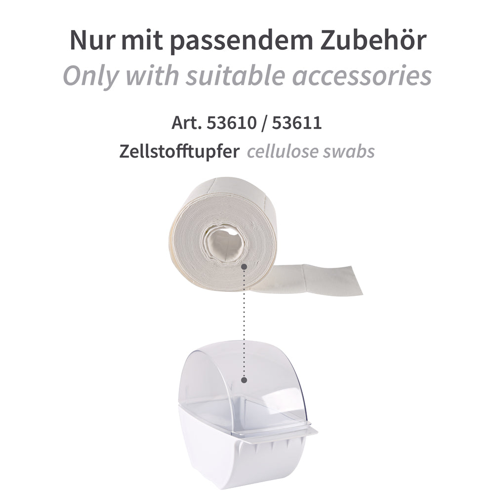 Spender für Zellstofftupfer | Kunststoff - weiß