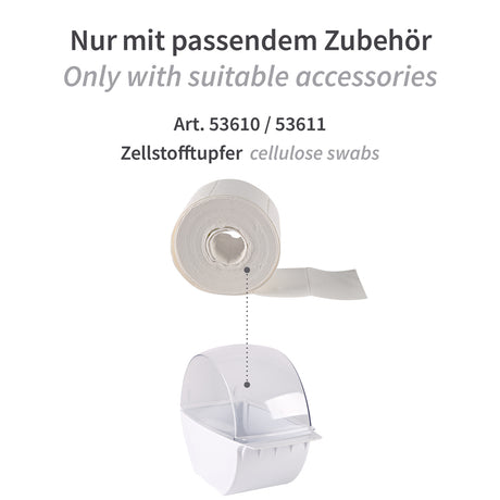 Spender für Zellstofftupfer | Kunststoff - weiß
