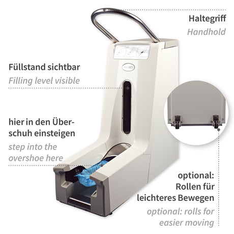 Überschuhspender Hygomat Comfort - weiß-grau