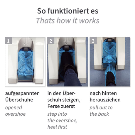 Überschuhspender "Hygomat Cleanroom" - weiß-grau