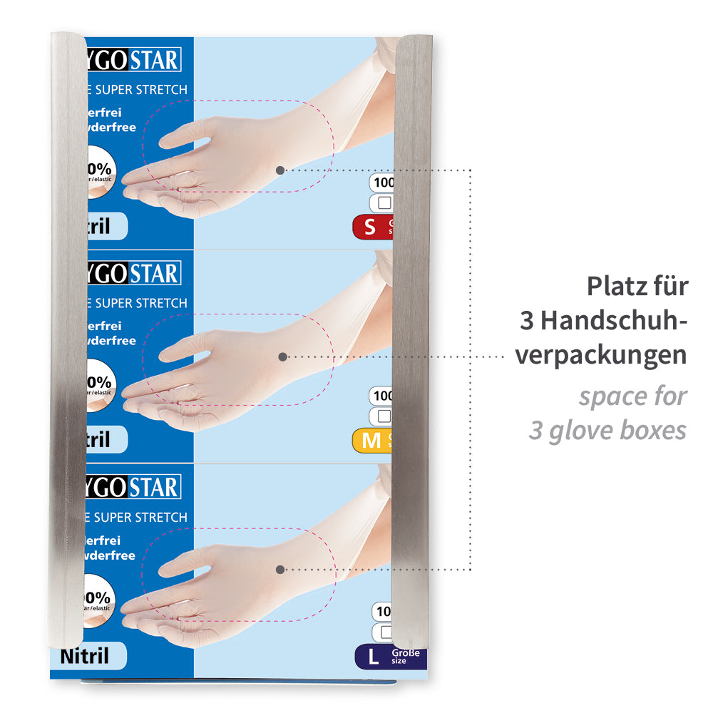 Handschuhspender Triple | Edelstahl - silber