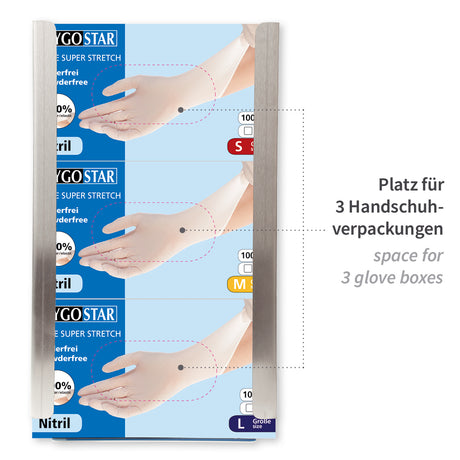 Handschuhspender Triple | Edelstahl - silber