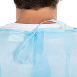 Hygiene-Kittel mit Armgummi | PP, PE voll-laminiert - blau