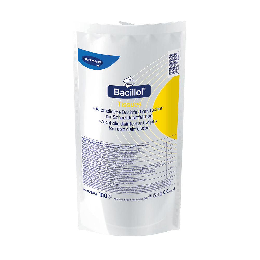 Hartmann Bacillol® Tissues, Alkoholische Desinfektionstücher - weiß