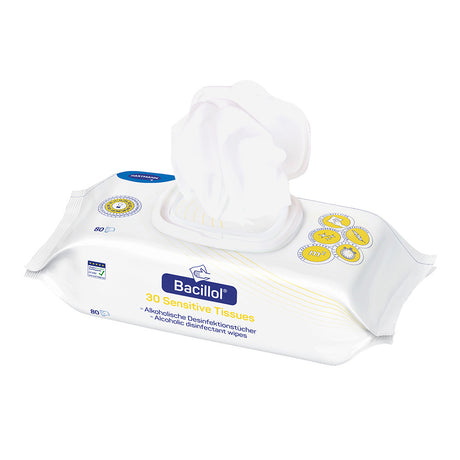 Hartmann Bacillol® 30 Sensitive Tissues, Alkoholische Desinfektionstücher - weiß