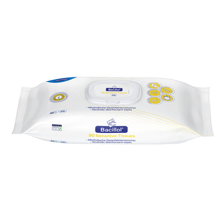 Hartmann Bacillol® 30 Sensitive Tissues, XXL, Alkoholische Desinfektionstücher - weiß