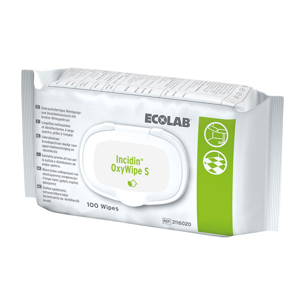 Ecolab Incidin® Oxywipe S, Flächendesinfektionstücher - weiß