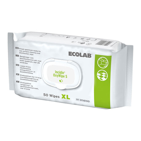 Ecolab Incidin® Oxywipe S XL, Flächendesinfektionstücher - weiß