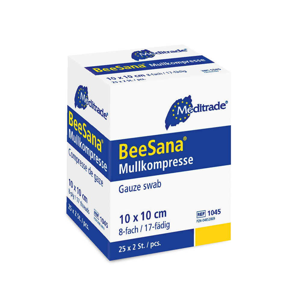 Meditrade BeeSana® Mullkompresse, steril - weiß
