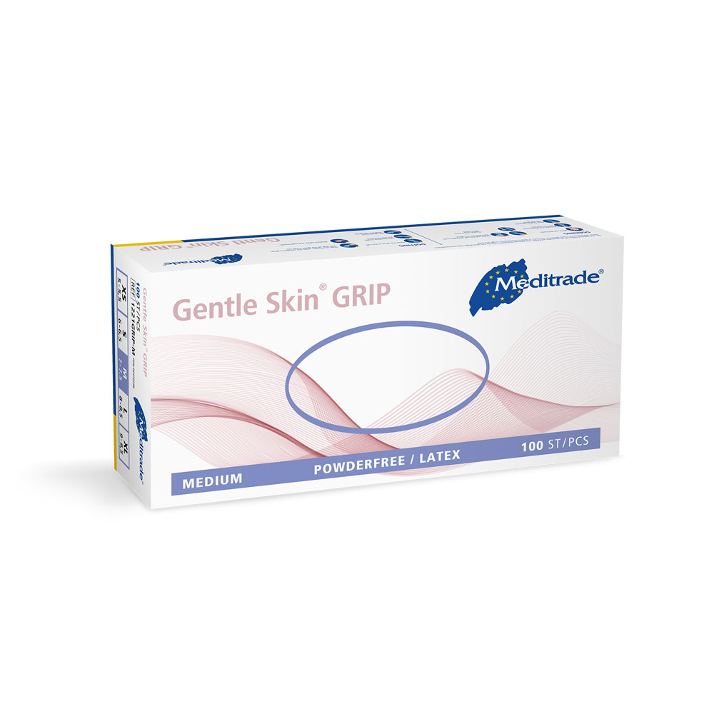Meditrade Gentle Skin® grip Untersuchungshandschuhe | Latex, puderfrei - natur