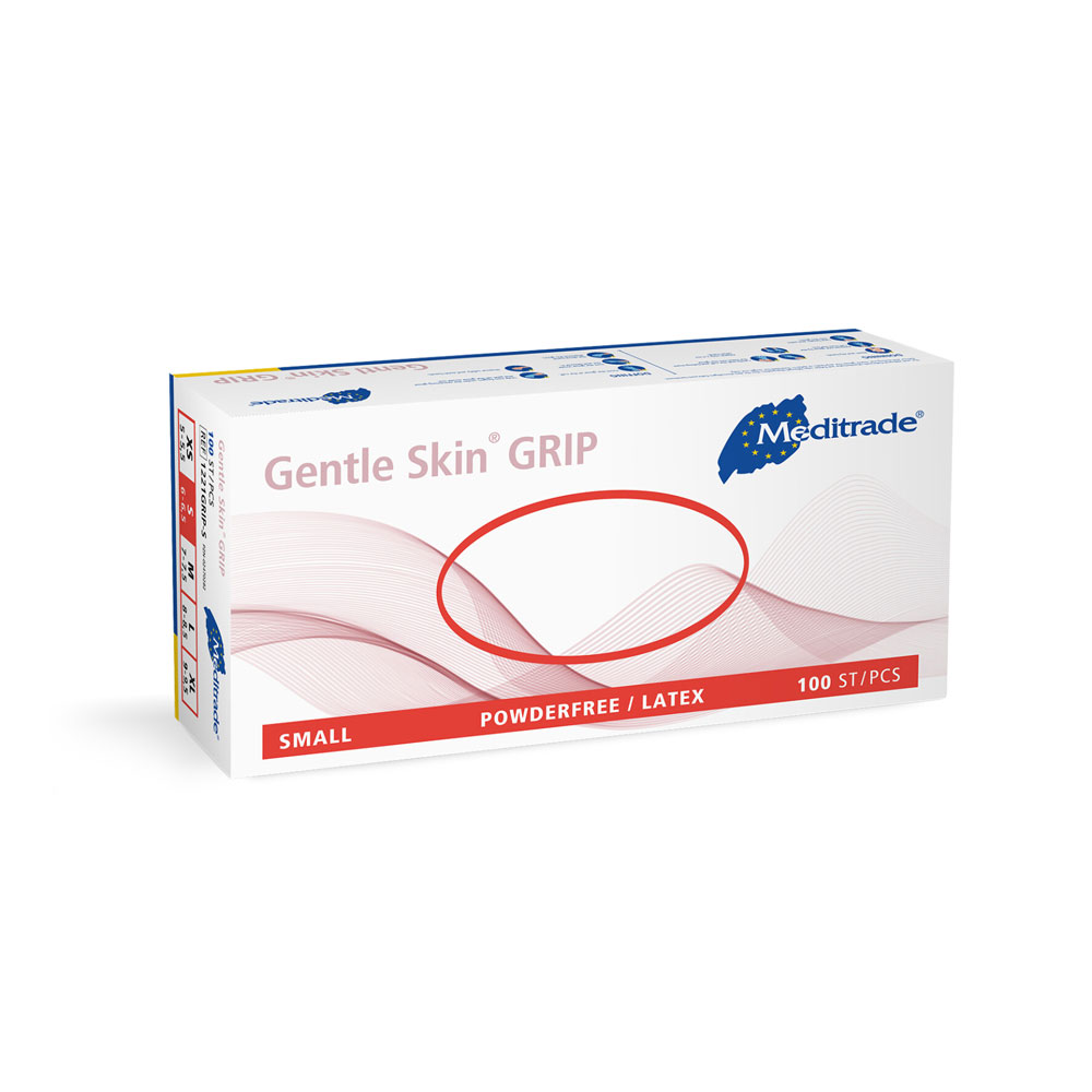 Meditrade Gentle Skin® grip Untersuchungshandschuhe | Latex, puderfrei - natur