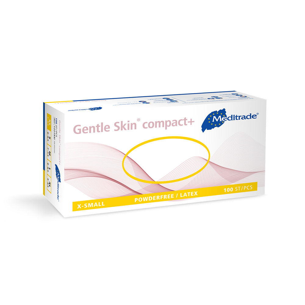 Meditrade Gentle Skin® compact+ Untersuchungshandschuhe | Latex, puderfrei - natur