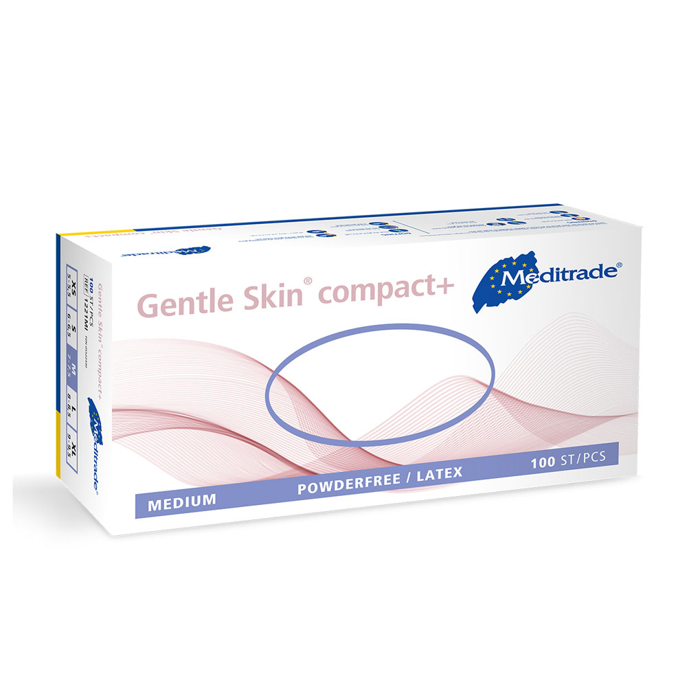 Meditrade Gentle Skin® compact+ Untersuchungshandschuhe | Latex, puderfrei - natur