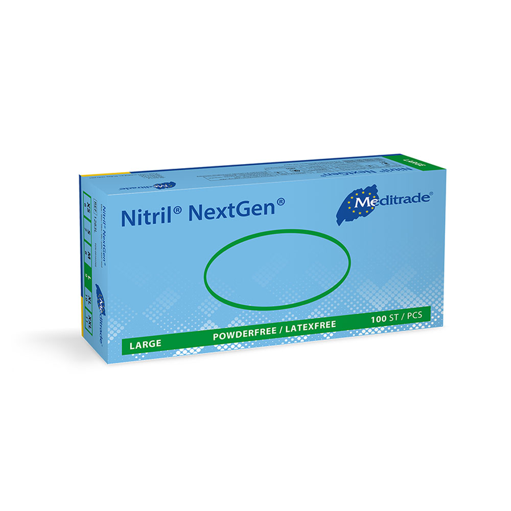 Meditrade Nitril NextGen Untersuchungshandschuhe | puderfrei - blau