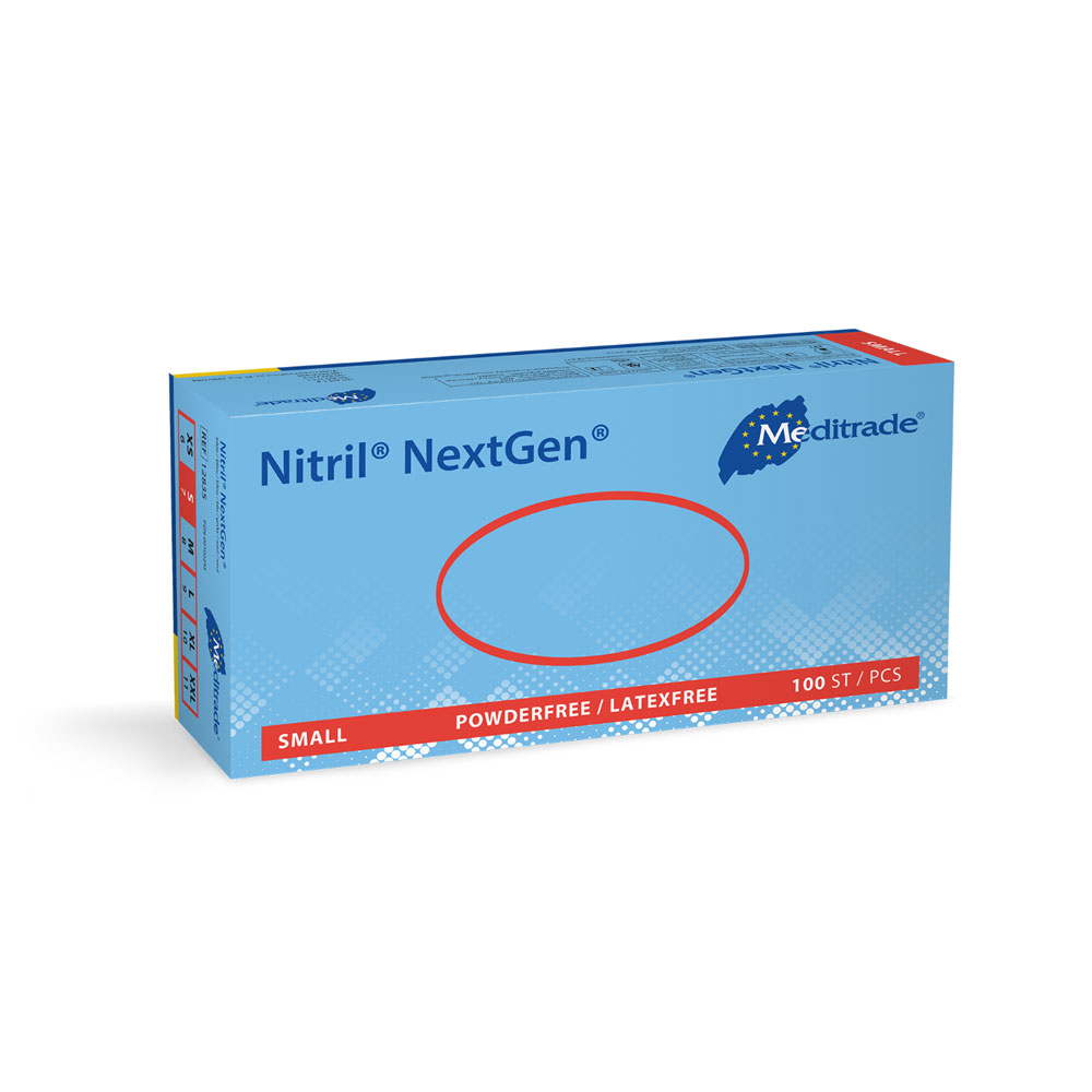 Meditrade Nitril NextGen Untersuchungshandschuhe | puderfrei - blau