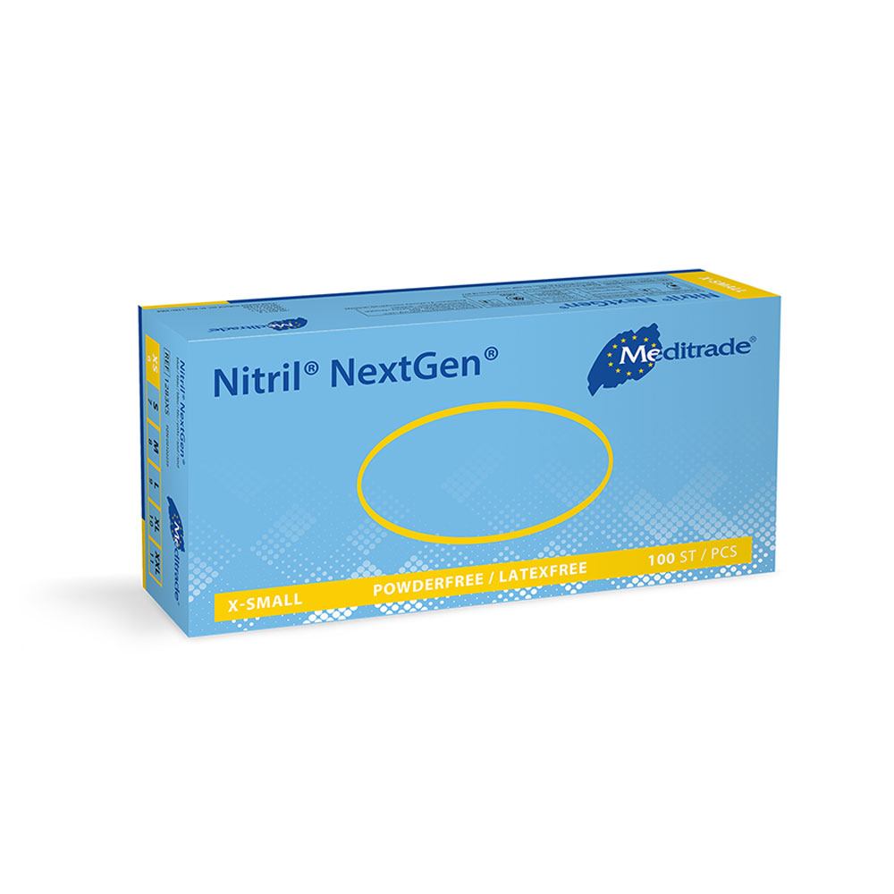 Meditrade Nitril NextGen Untersuchungshandschuhe | puderfrei - blau