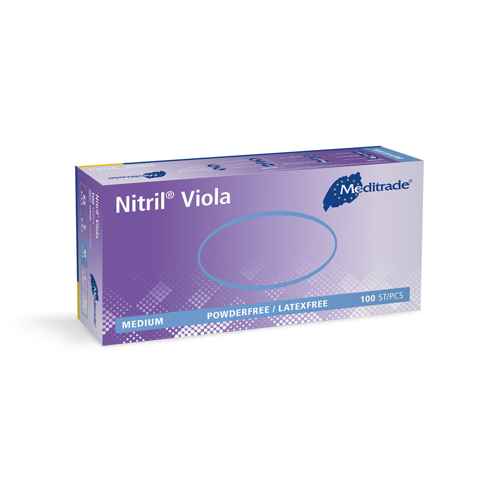 Meditrade Nitril Viola Untersuchungshandschuhe | puderfrei - blau