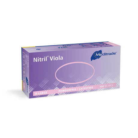 Meditrade Nitril Viola Untersuchungshandschuhe | puderfrei - blau